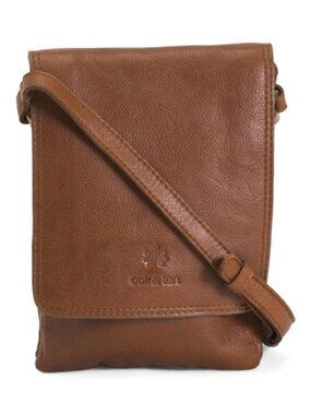 VILENCA Leather North South Triple Compartment Flapover Crossbody